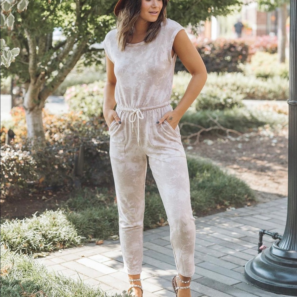 Gilli medium brown and white tye dye jumpsuit